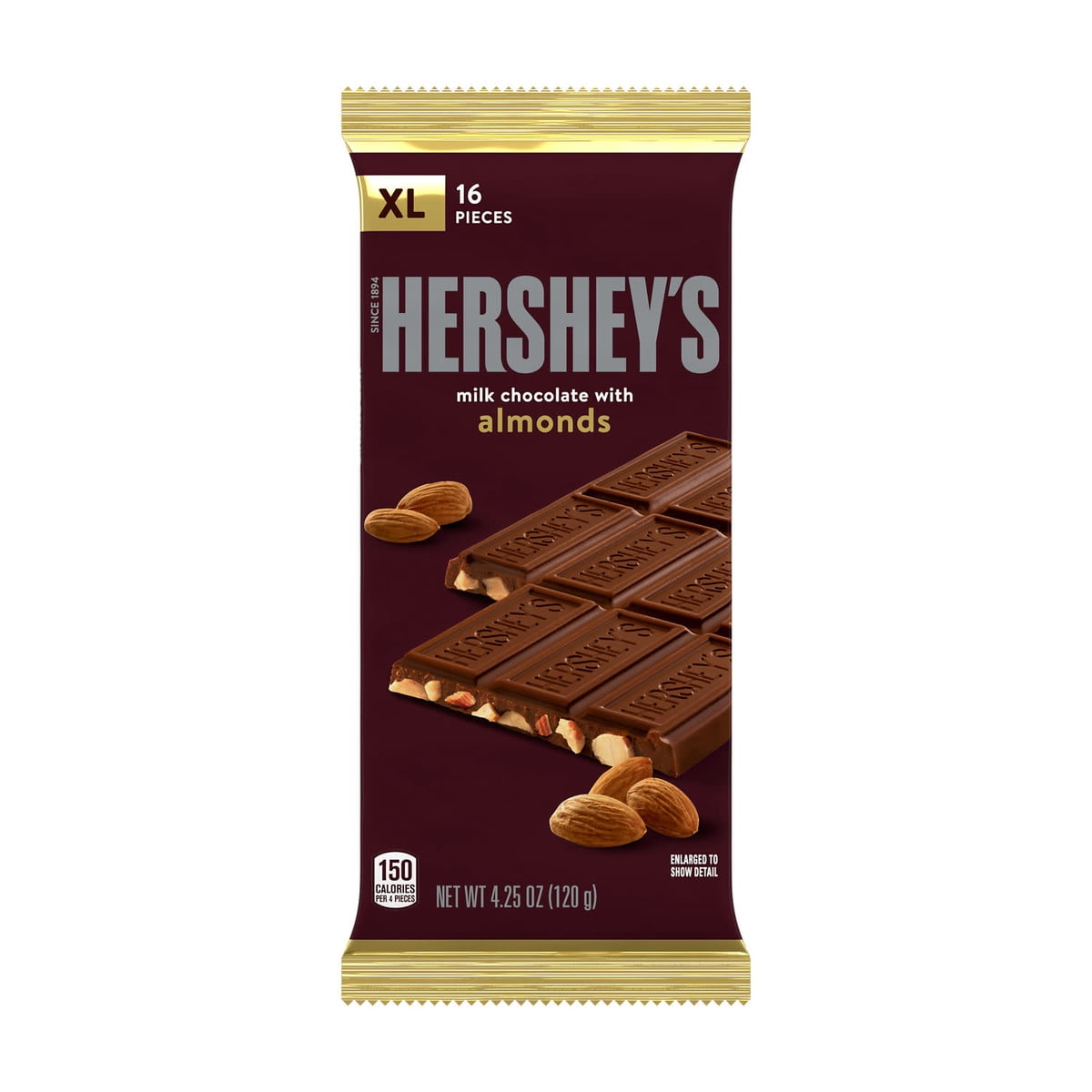 미국직구 Hershey's 초콜릿 120g 2팩 / Hershey's Milk Chocolate with Almonds XL Candy, Bar 120g, 16  2