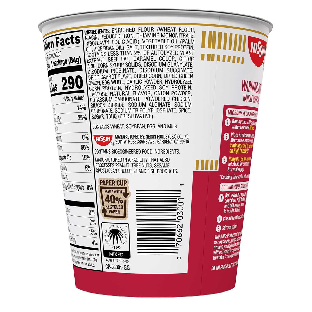 미국직구 Nissin Cup Noodles 64g / Nissin Cup Noodles, Beef Flavor, 64g, 24 pk. 3