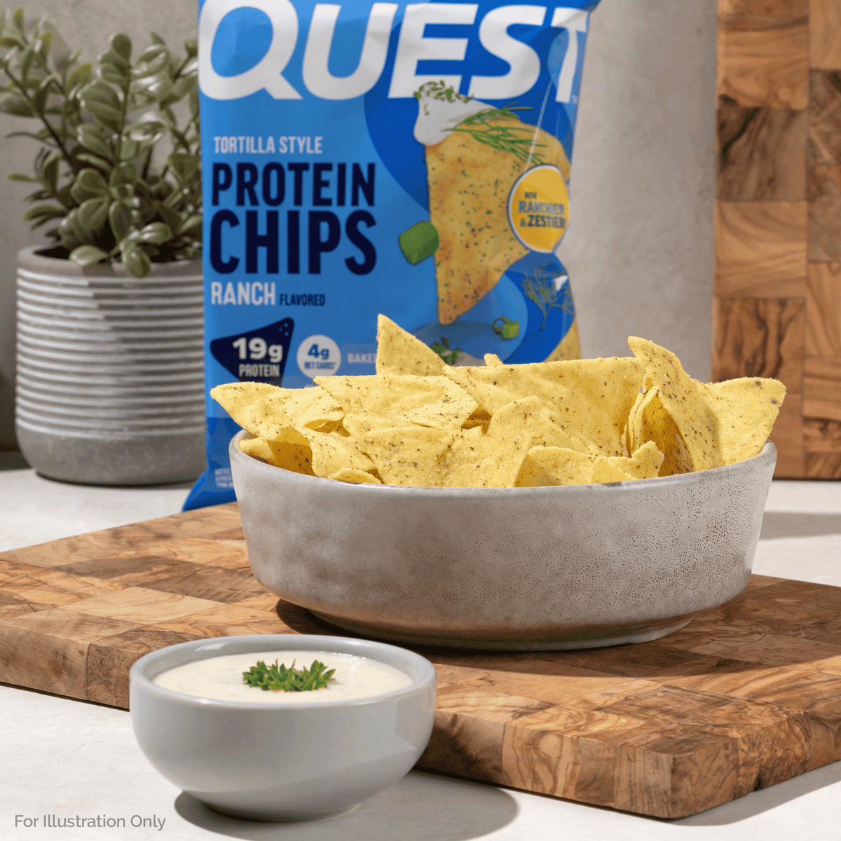 미국직구 퀘스트 Tortilla Style Protein Chips, Ranch, Baked, Gluten Free, 4 Count