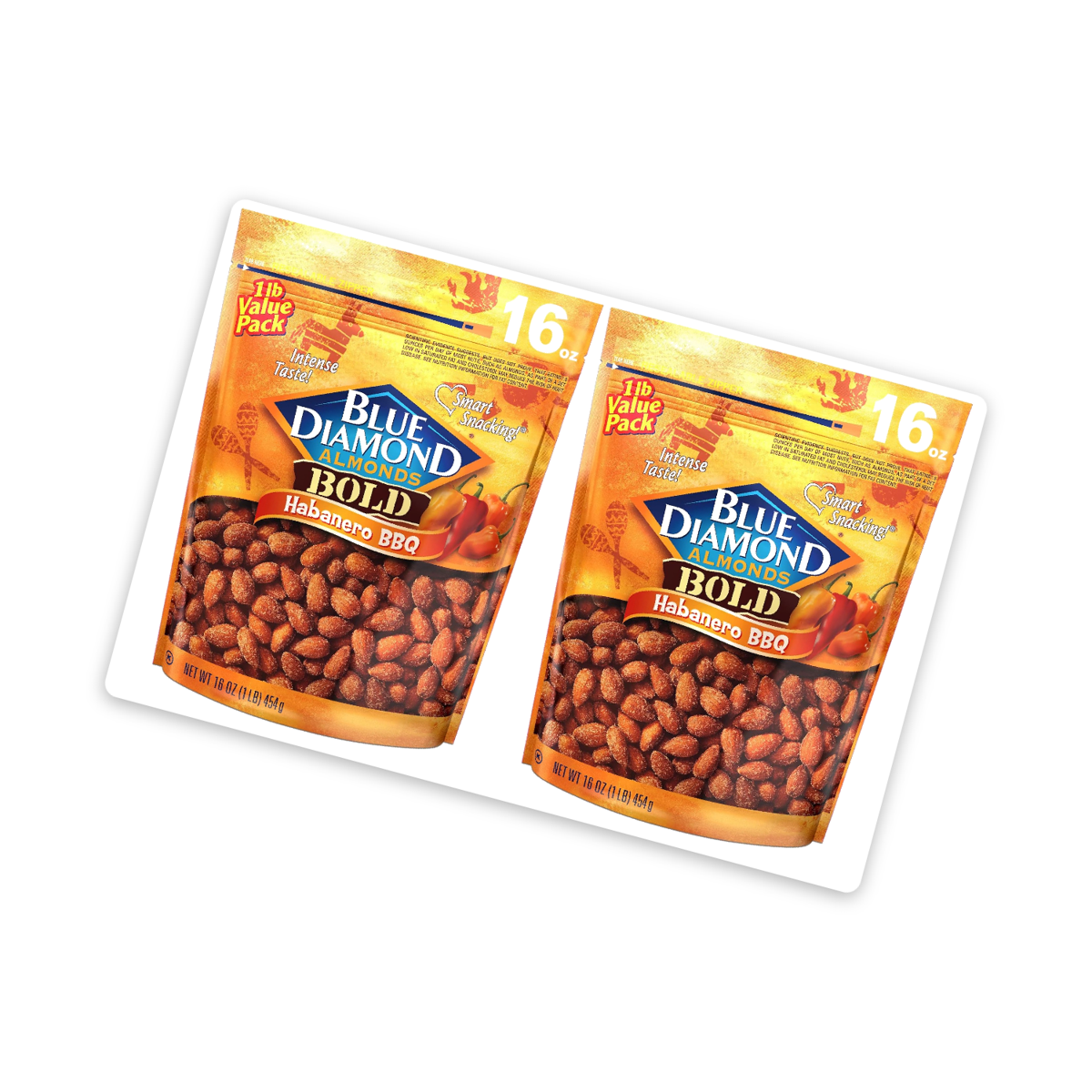 미국직구 Blue Diamond Habanero 견과 454g / Blue Diamond Habanero BBQ Almonds, 2 Cans x 454g Each 2