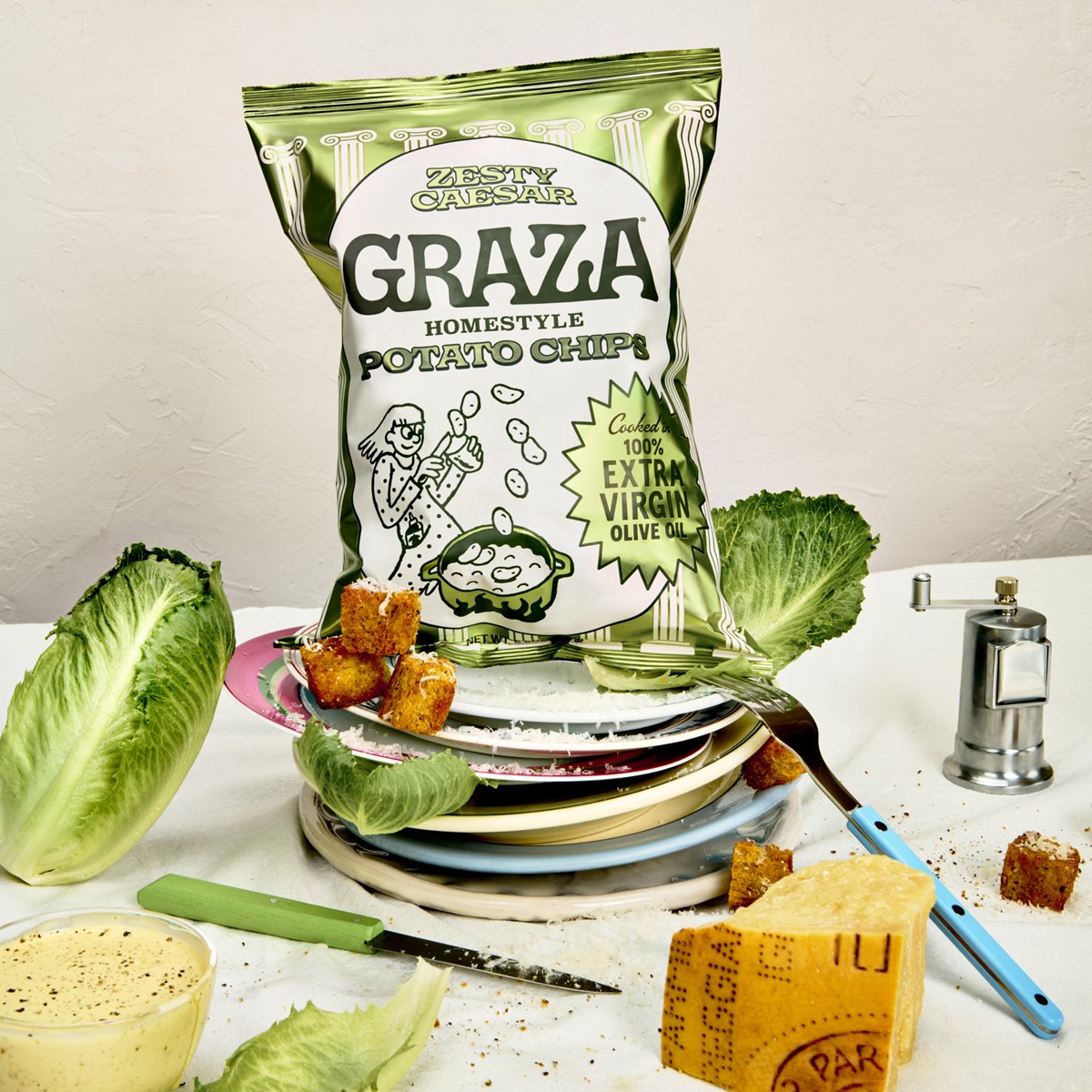 미국직구 Graza Zesty Caesar 156g / Graza Zesty Caesar Homestyle Potato Chips 156g Bag 3