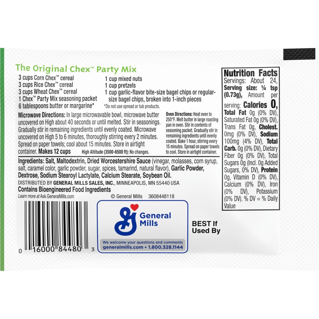 미국직구 The 18g 2팩 / The Original Chex Party Mix Seasoning Blend, Snack Mix Ingredient, 18g 4