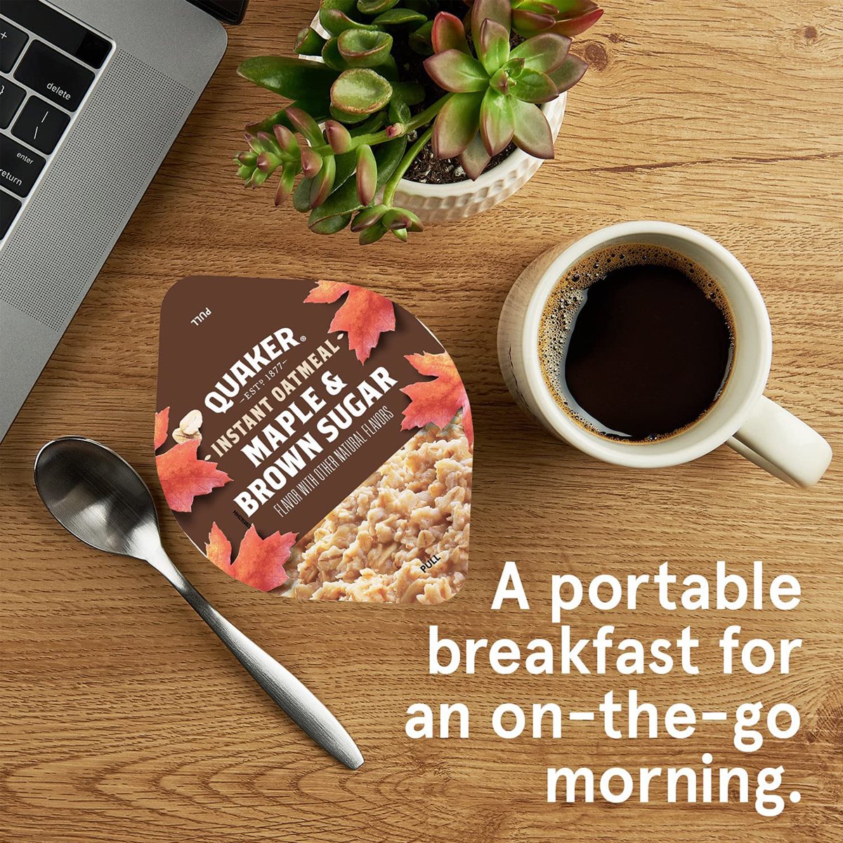 미국직구 Quaker Maple & 48g / Quaker Maple & Brown Sugar Flavored Instant Oatmeal, 48g Cup, 1  4