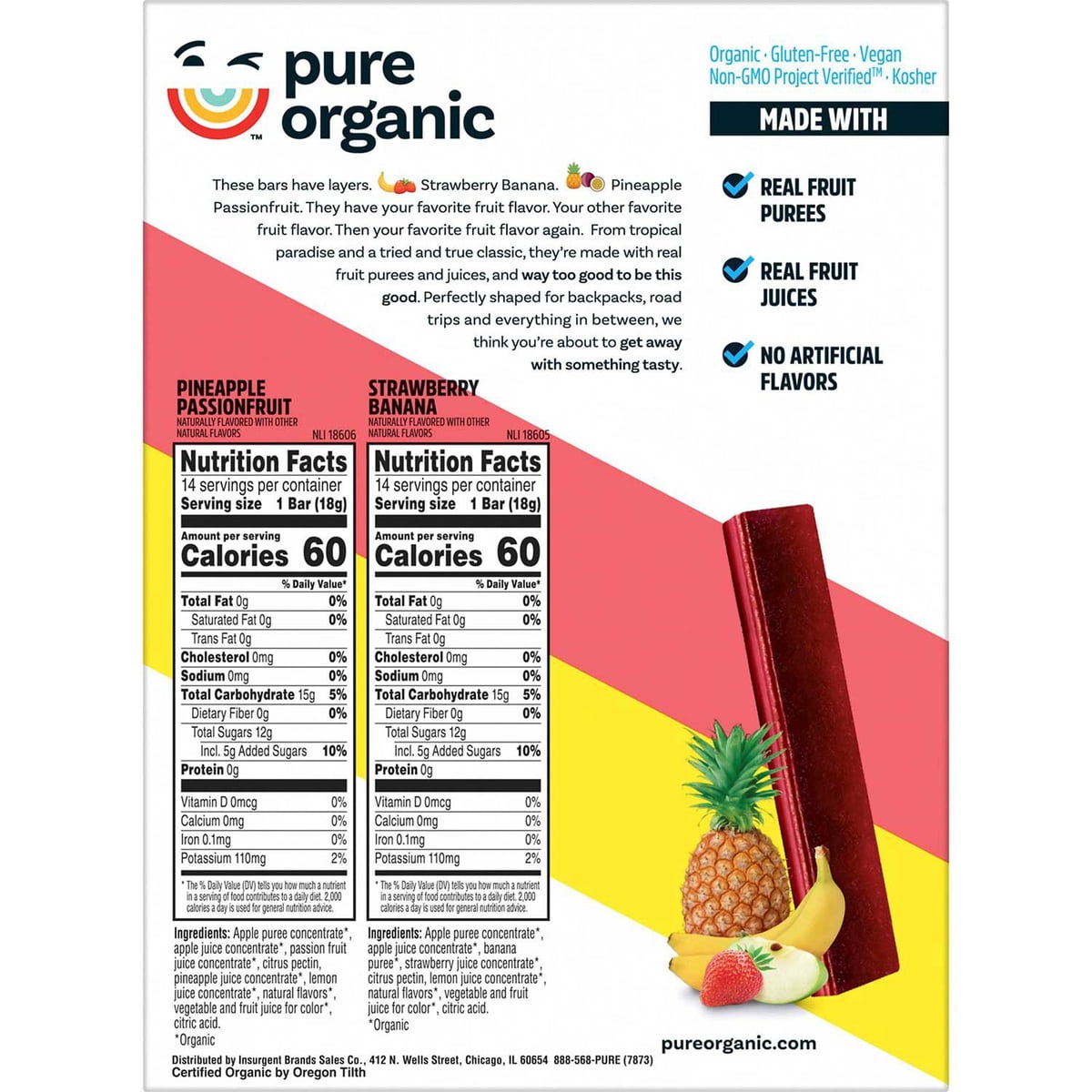 미국직구 Pure 18g / Pure Organic Layered Fruit Bars, Snack Variety Pack, 18g, 28 pk. 7