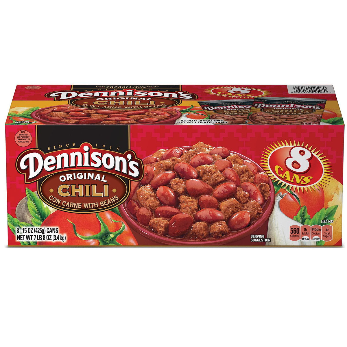 미국직구 Dennison's Chili With 425g / Dennison's Chili With Beans (425g, 8 pk.) 1