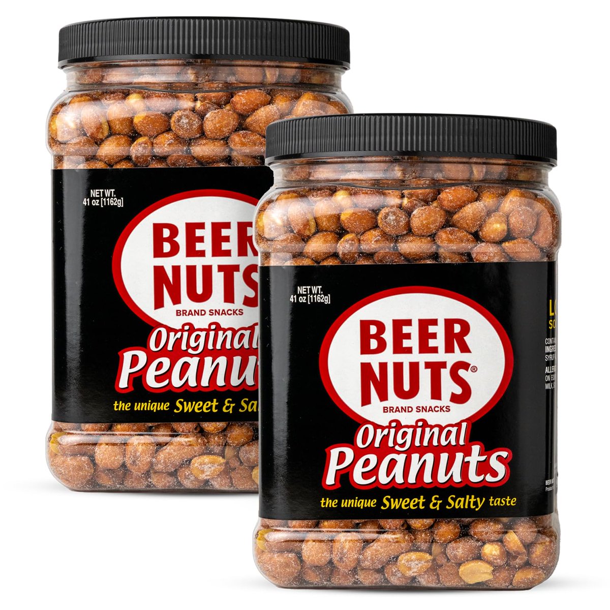 미국직구 Beer 견과 1.2kg / Beer Nuts Original Sweet and Salty Peanuts, 2 Jars x 1.2kg Each, with 4