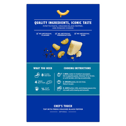 미국직구 크래프트 (4 pack)  and Cheese Restaurant Edition Macaroni and Cheese, 1 Box, for Easy Mealtime Solutions, Romano Cacio e Pepe Flavored, Made with Real