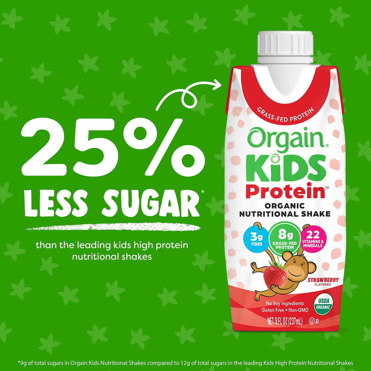 미국직구 Orgain Kids 237ml / Orgain Kids 8g Protein Organic Nutrition Shake, Strawberry 237ml, 6