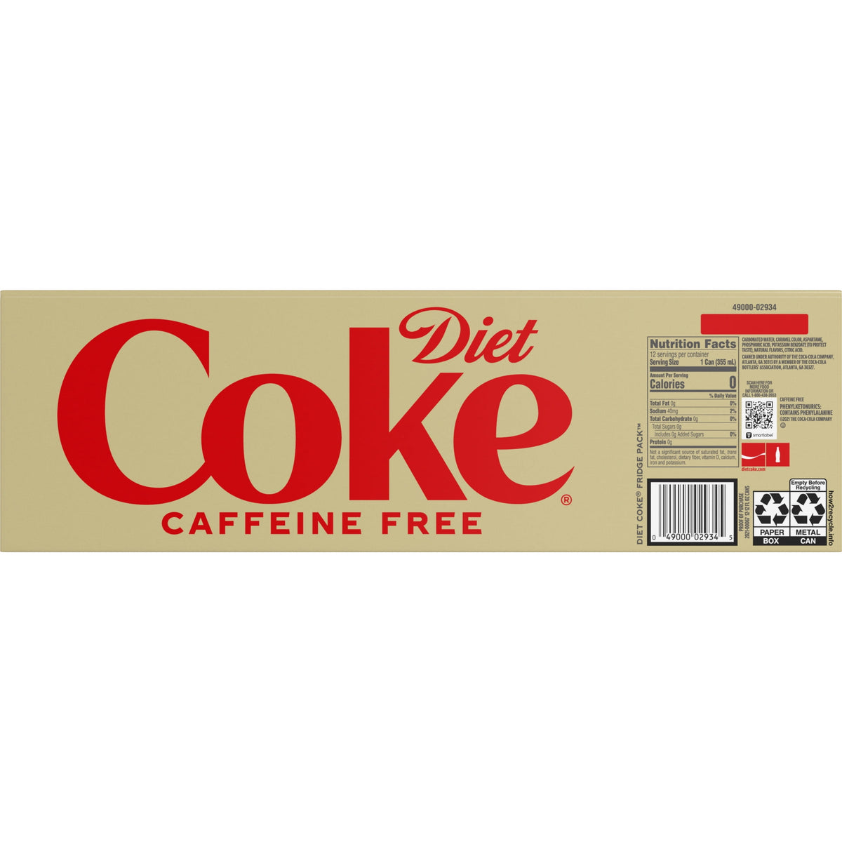 미국직구 Diet Coke Caffeine-Free Soda Pop Fridge Pack Cans, 12 fl oz, 12 Pack