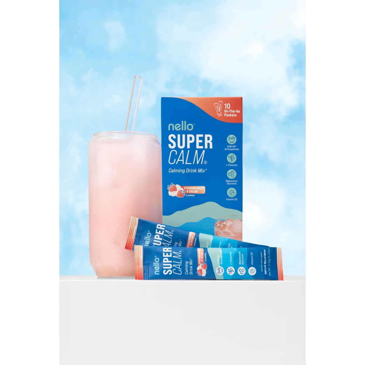 미국직구 Nello Supercalm Calming 44ml / Nello Supercalm Calming Drink Mix Packets, Strawberrie 3