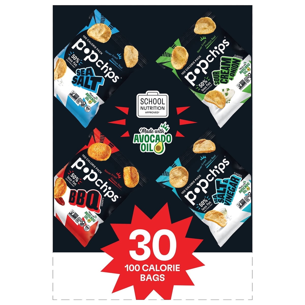 미국직구 Popchips 23g / Popchips Variety Pack Chips, 23g, 30 pk. 3