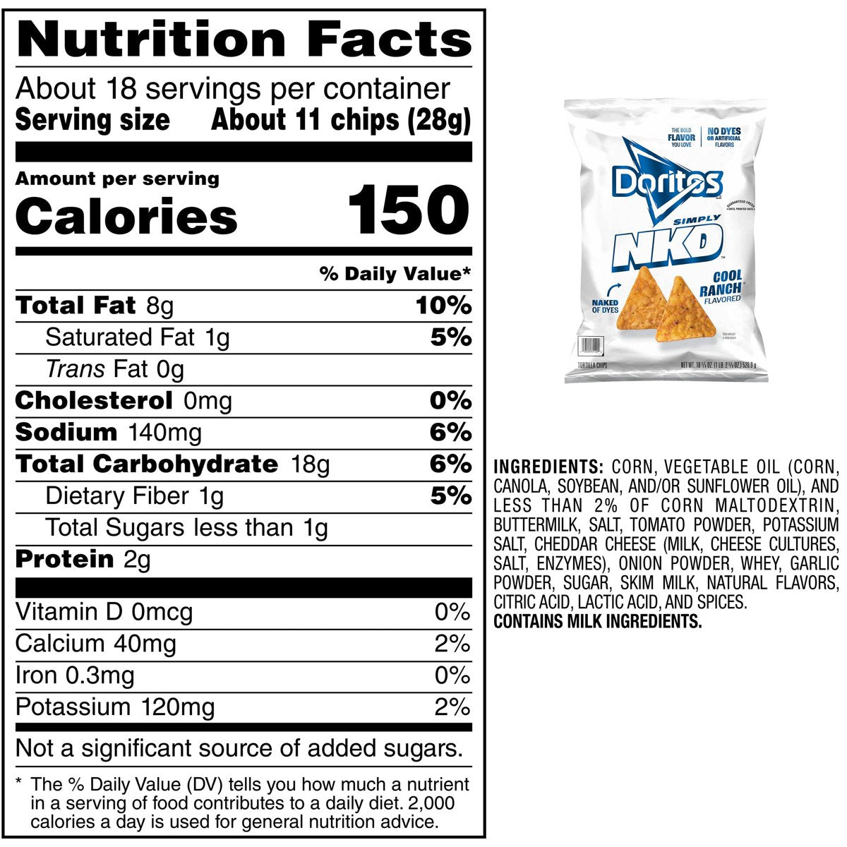 미국직구 Doritos Simply NKD 521g / Doritos Simply NKD Cool Ranch Tortilla Chips, 521g 2