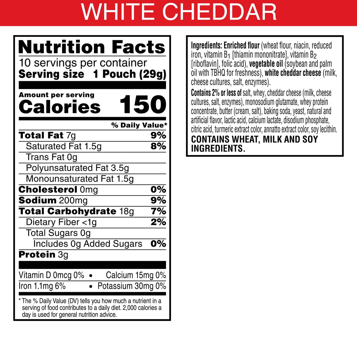미국직구 치즈잇 White Cheddar Baked Snack Crackers, Lunch Snacks, 10 Count