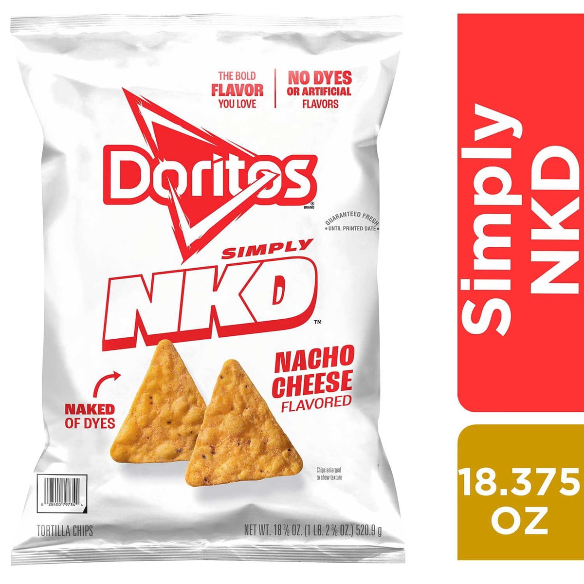 미국직구 Doritos Simply NKD 521g / Doritos Simply NKD Nacho Cheese Flavored Tortilla Chips, 52 3