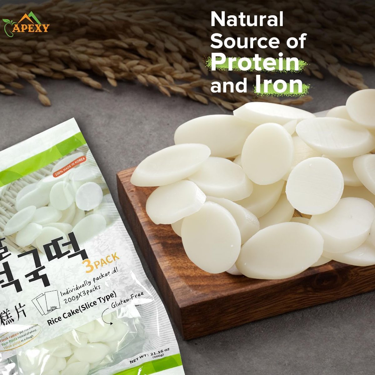 미국직구 Apexy Korean Tteokbokki 600g / Apexy Korean Tteokbokki Rice Cake Slice 600g | No MSG, 3