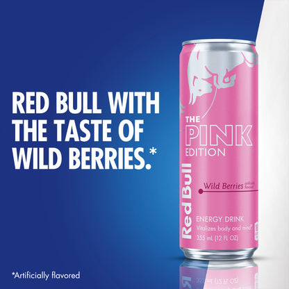 미국직구 레드불 Pink Edition Energy Drink,  Wild Berries,  12 fl. oz.,  6 x 4 Cans