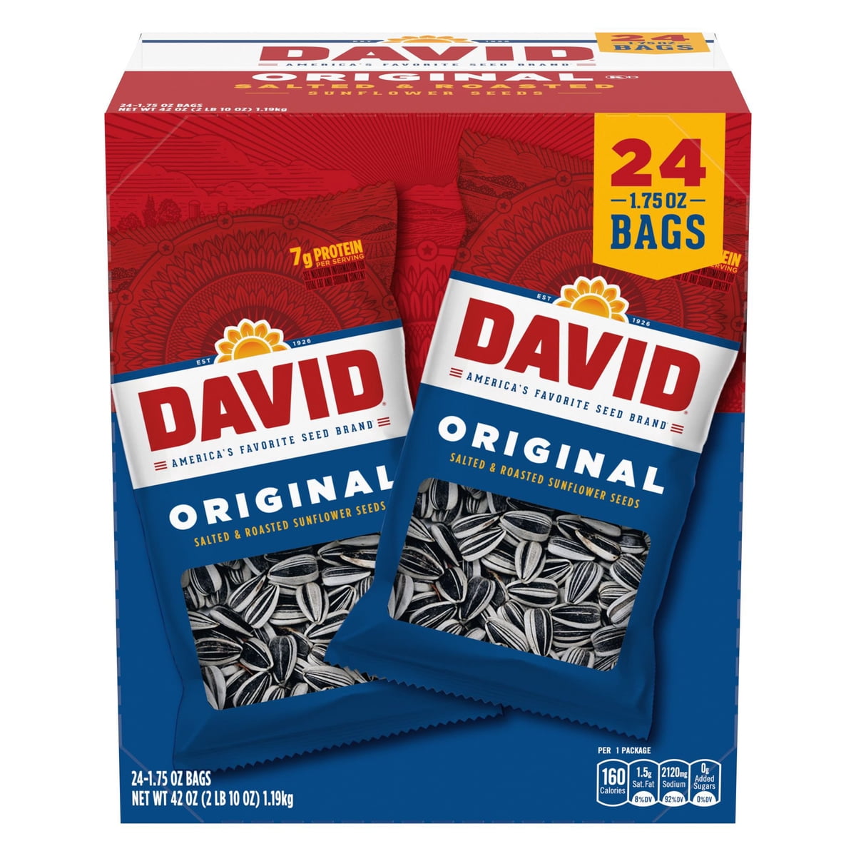 미국직구 David 50g / David Original Sunflower Seeds, 50g, 24 pk. 2