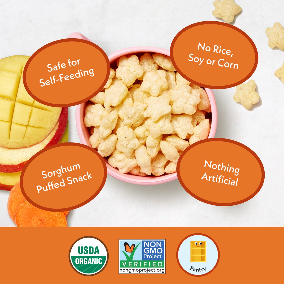 미국직구 견과 43g 12팩 / (Pack Of 12) Once Upon A Farm Puffs Mango Carrot Coconut 43g 4