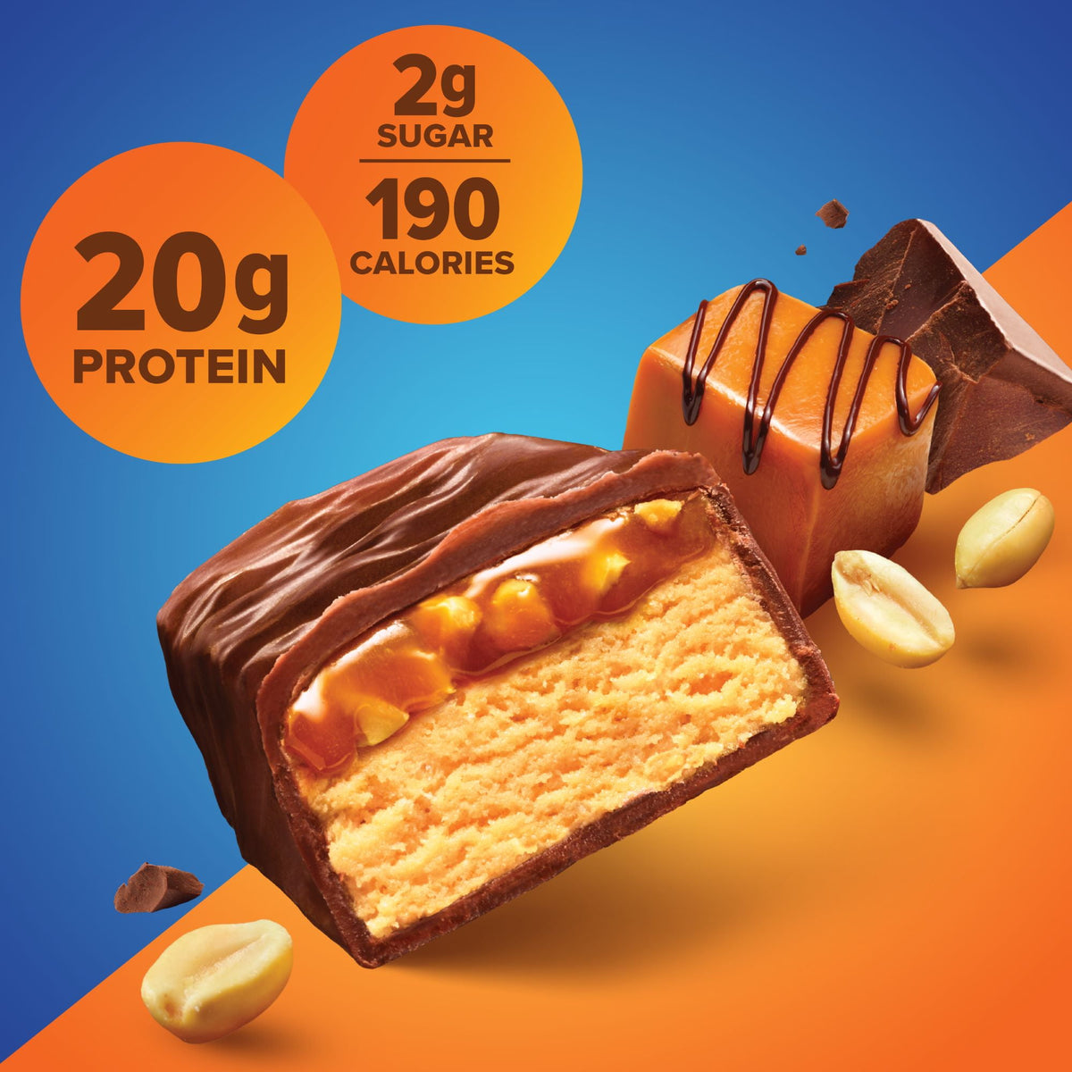 미국직구 퓨어프로틴바 Bars, Chocolate Peanut Caramel, Gluten Free, 20g Protein, 1.76 oz, 4 Count