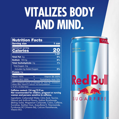 미국직구 레드불 Sugarfree Energy Drink, 12 fl. oz. Can, 114mg Caffeine, Taurine & B Vitamins