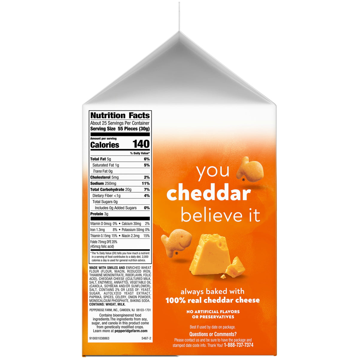 미국직구 골드피쉬 Cheddar Cheese Crackers, 27.3 oz Carton