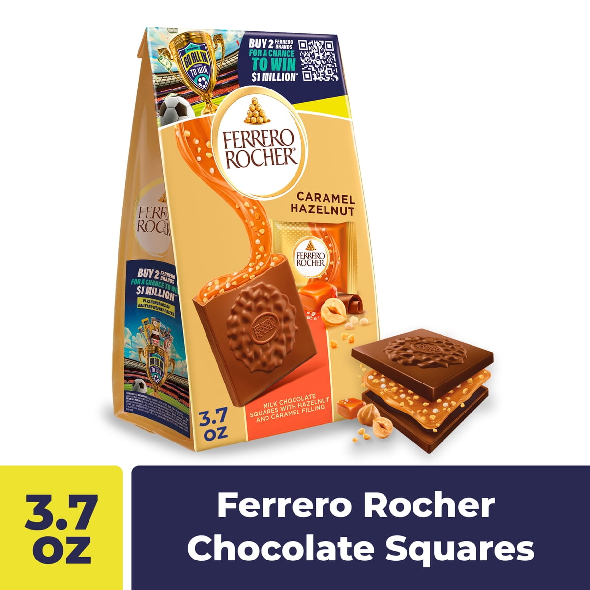 미국직구 Ferrero Rocher 초콜릿 105g / Ferrero Rocher Premium Caramel Hazelnut chocolate squares, Individual 1