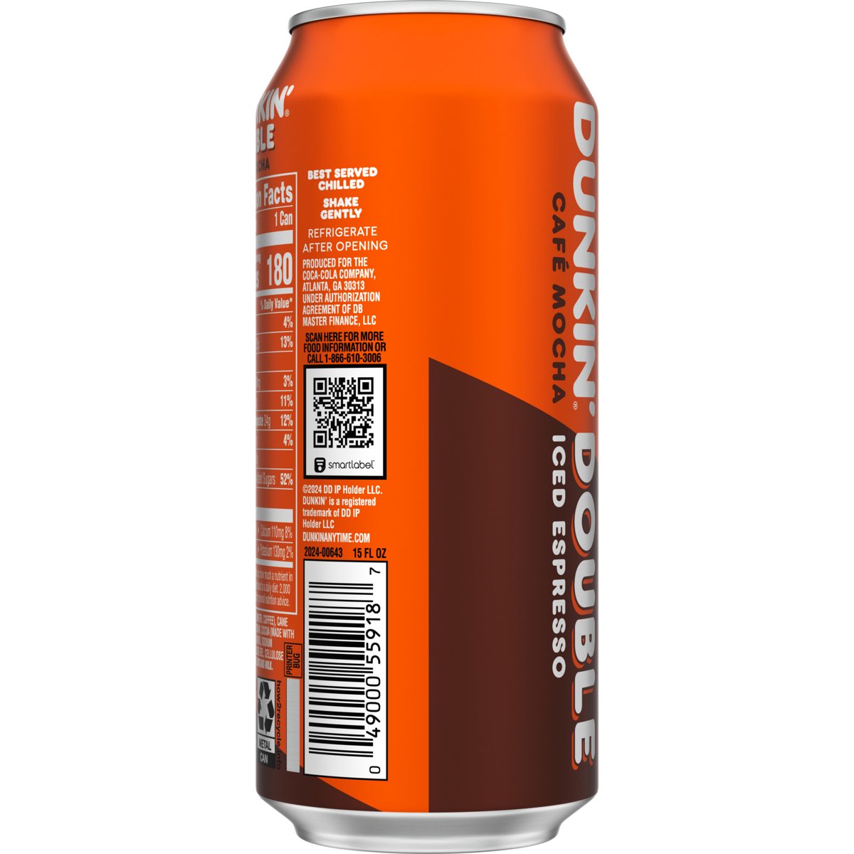 미국직구 Dunkin' Double Caf 444ml 2팩 / Dunkin' Double CafÃ© Mocha Iced Espresso Single Can, 44 4