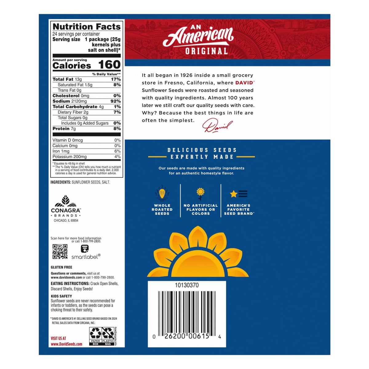 미국직구 David 50g / David Original Sunflower Seeds, 50g, 24 pk. 3