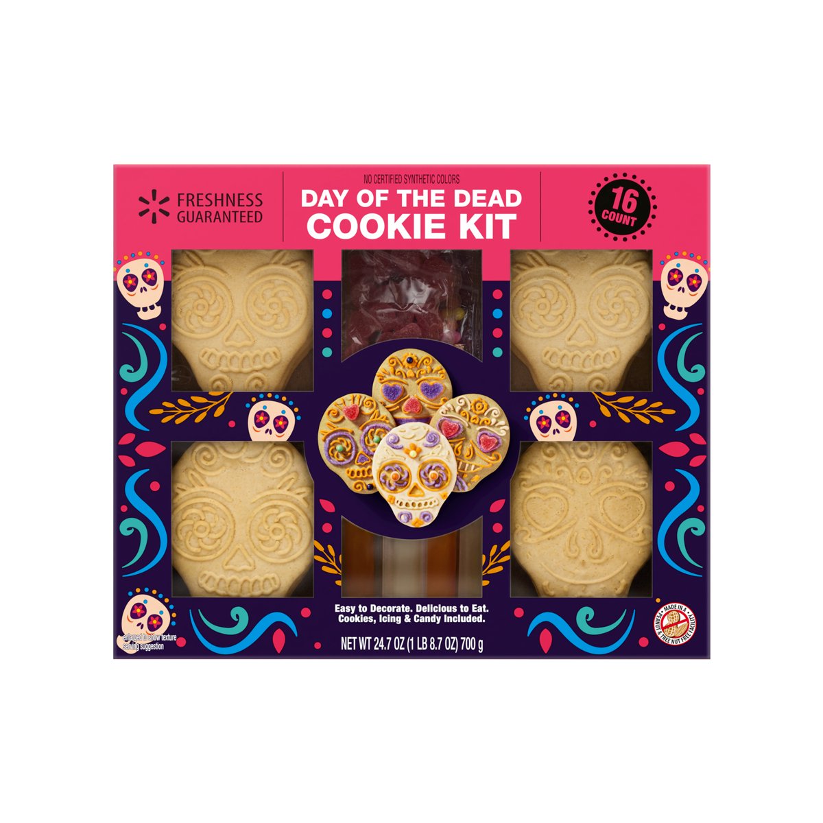 미국직구 Freshness Guaranteed Day 과자 700g / Freshness Guaranteed Day of the Dead Cookie Kit, 700g, 16 Co 1