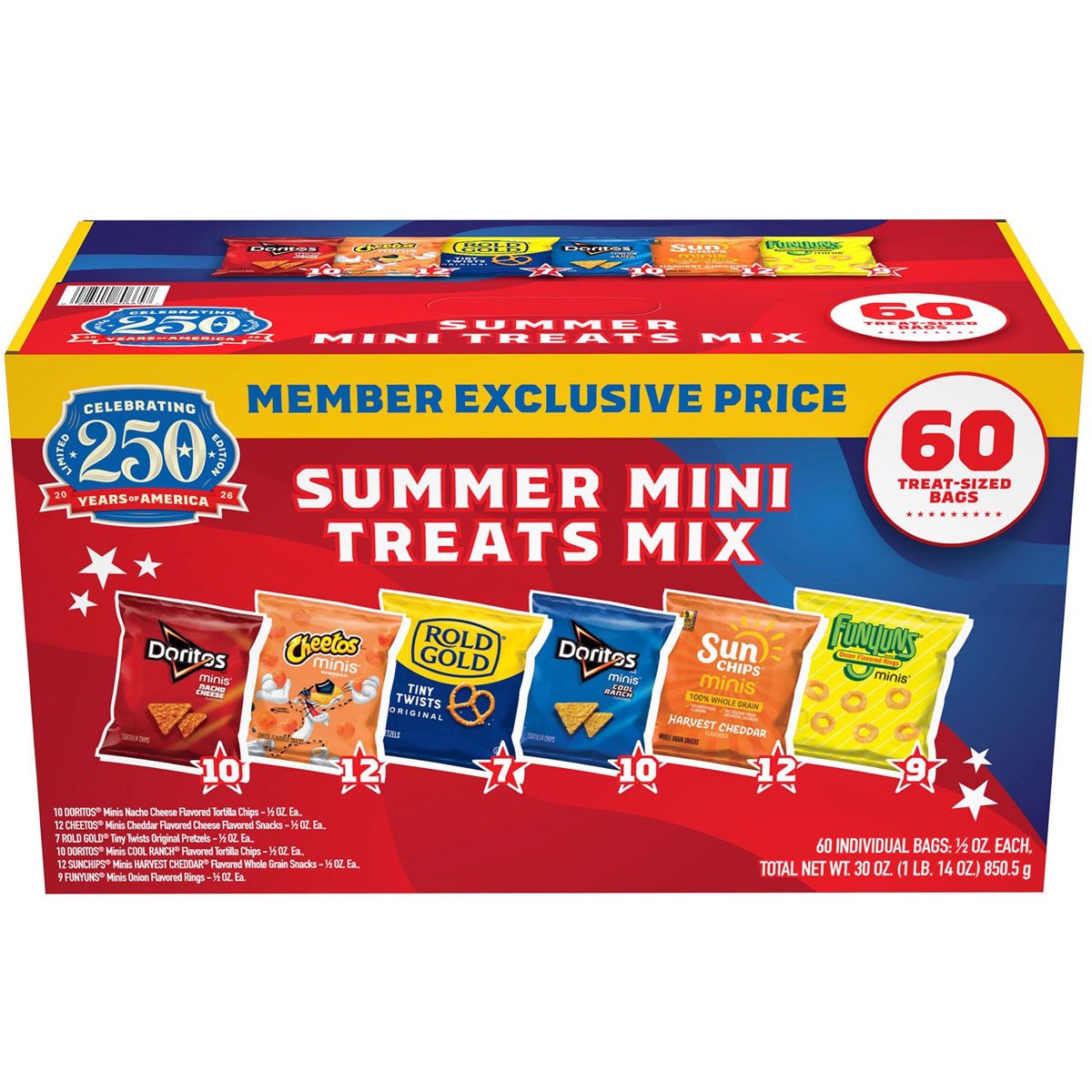 미국직구 Frito-Lay Summer Mini 14g / Frito-Lay Summer Mini Chips and Treat Mix, Variety Pack Snacks, 14g 1