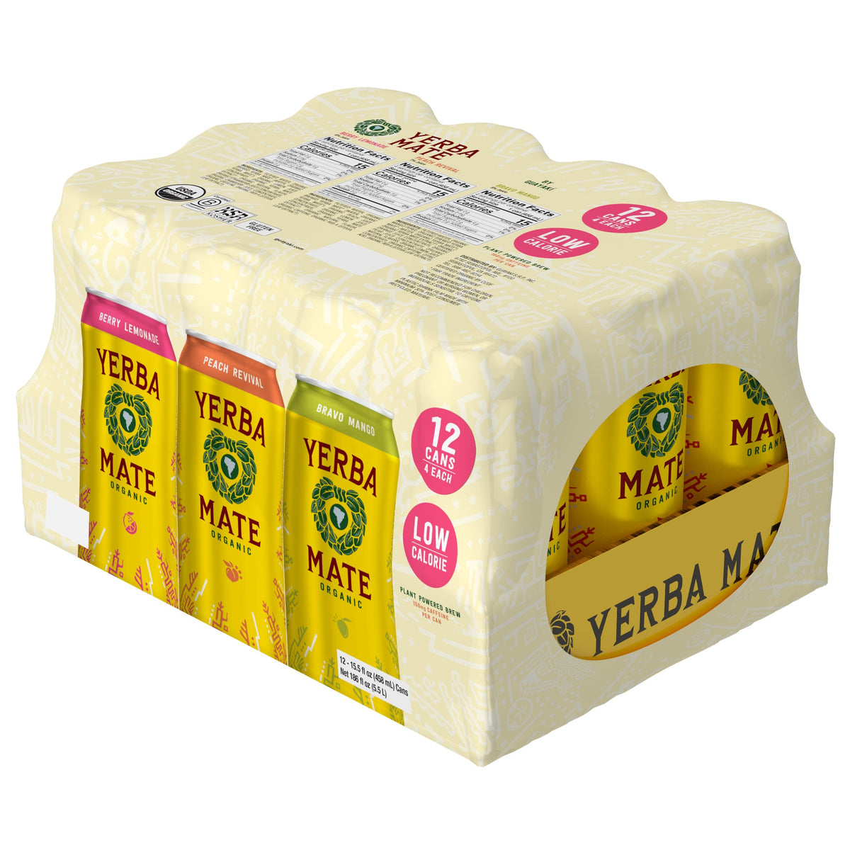 미국직구 Yerba Madre Organic Yerba Mate Herbal Tea, Variety Pack, 15.5 fl oz, 12 ct