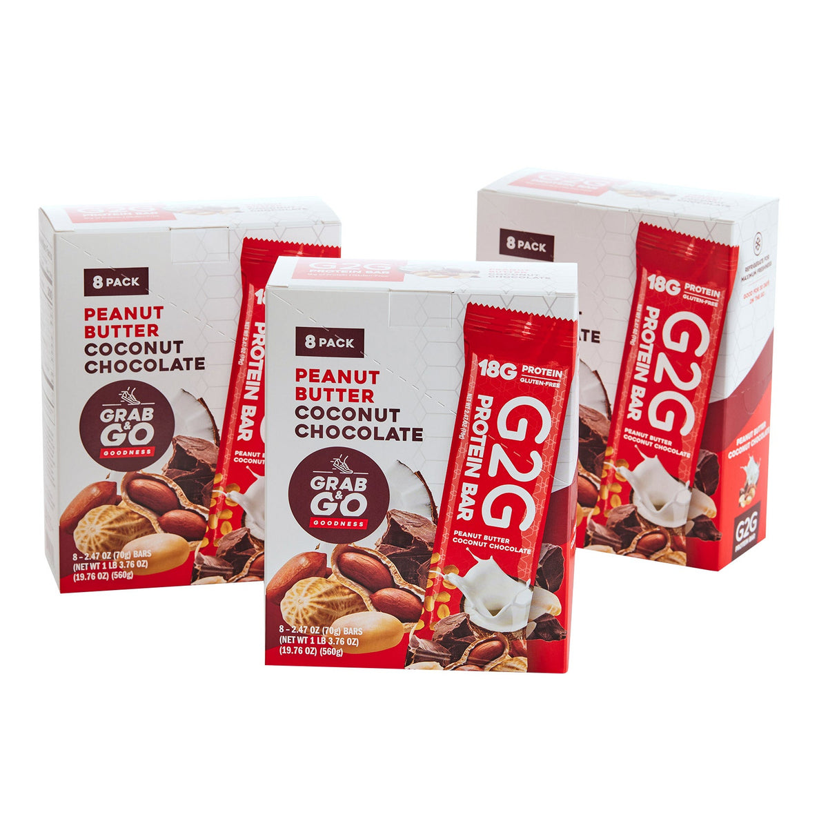 미국직구 G2G 3-pack Peanut 초콜릿 3팩 / G2G 3-pack Peanut Butter Coconut Chocolate Protein Bars 24-count 1
