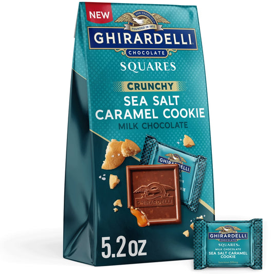 미국직구 GHIRARDELLI 초콜릿 147g / GHIRARDELLI Milk Chocolate Sea Salt Caramel Cookie SQUARES, 147g Bag 1