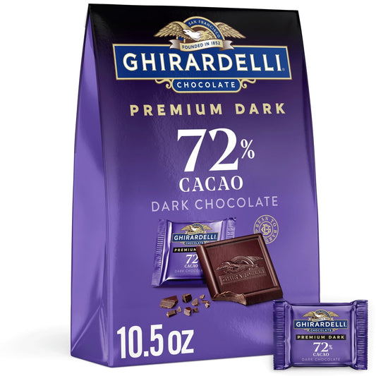미국직구 GHIRARDELLI 초콜릿 298g / GHIRARDELLI PREMIUM DARK 72% Cacao Dark Chocolate SQUARES, 298g Bag 1
