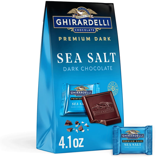 미국직구 GHIRARDELLI 초콜릿 116g / GHIRARDELLI PREMIUM DARK Sea Salt Dark Chocolate SQUARES, 116g Bag 1