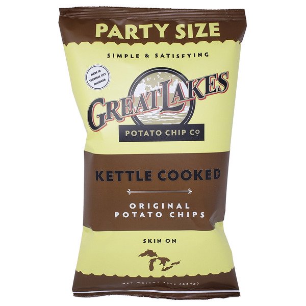 미국직구 Great Lakes Potato 624g / Great Lakes Potato Chips Kettle Chips, Orginal Sea Salt, Party Size,  1