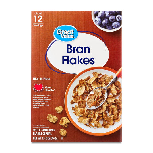 미국직구 Great Value Bran 442g 2팩 / Great Value Bran Flakes Breakfast Cereal, 442g, 2 Pack Bundle 1