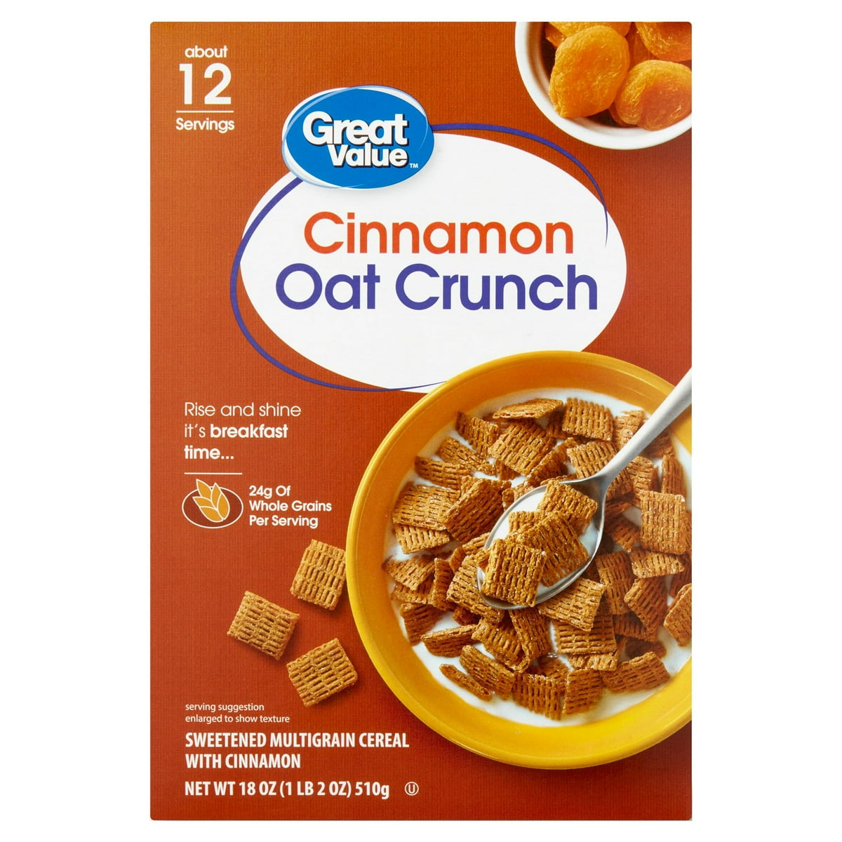 미국직구 Great Value Cinnamon 510g 2팩 / Great Value Cinnamon Oat Crunch Whole Grain Oat Cereal, 510g, 2  1