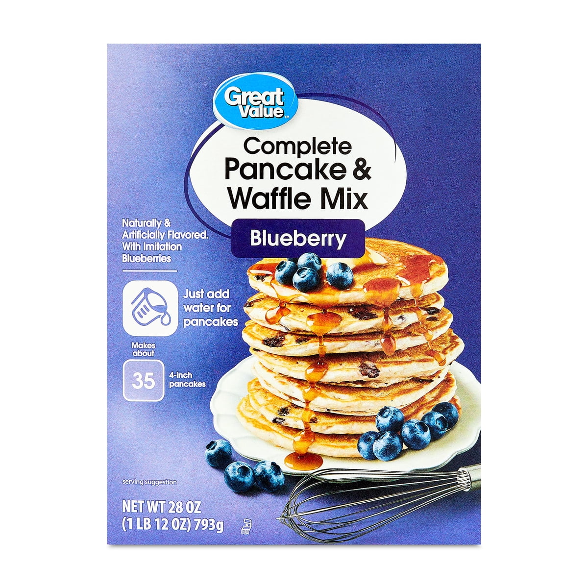 미국직구 Great Value Complete 794g 2팩 / Great Value Complete Blueberry Pancake & Waffle Mix, 794g, 2 Pac 1