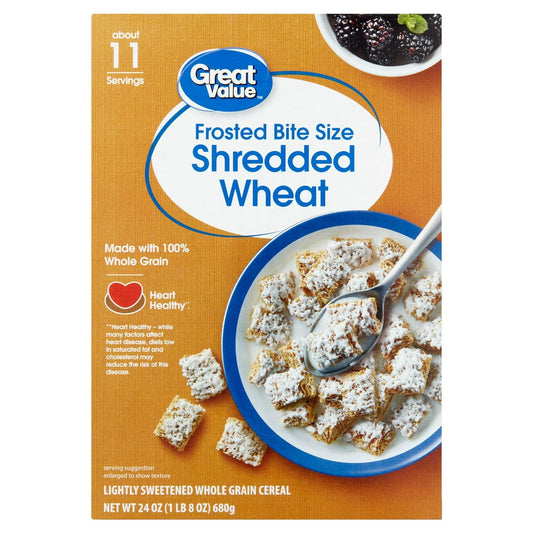 미국직구 Great Value Frosted 680g 2팩 / Great Value Frosted Bite Size Shredded Wheat Cereal, 680g, 2 Pack 1