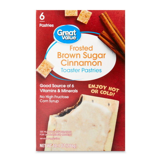 미국직구 Great Value Frosted 286g / Great Value Frosted Brown Sugar Cinnamon Toaster Pastries, 286g, 6 C 1