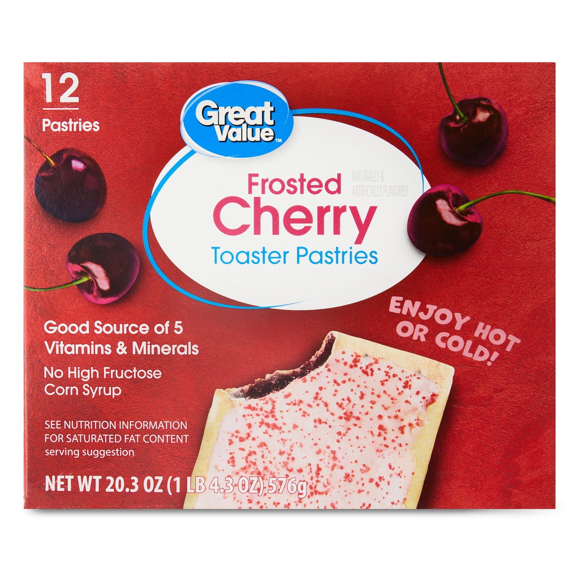 미국직구 Great Value Frosted 575g / Great Value Frosted Cherry Toaster Pastries, 575g, 12 Count x2 Bundl 1
