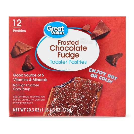 미국직구 Great Value Frosted 초콜릿 575g / Great Value Frosted Chocolate Fudge Toasted Pastries, 575g, 12 C 1