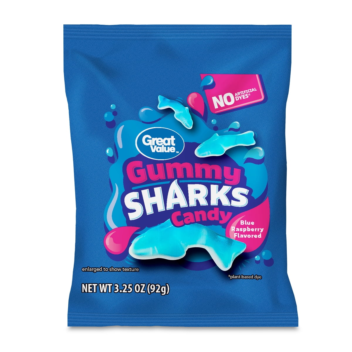 미국직구 Great Value 젤리 92g 2팩 / Great Value Gummy Sharks Candy, 92g, 2 Pack Bundle 1