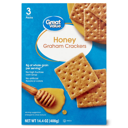 미국직구 Great Value Honey 과자 408g / Great Value Honey Graham Crackers, 408g, 3 Count x2 Bundle 1