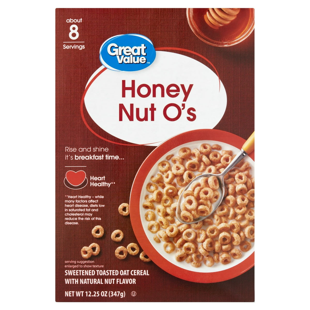미국직구 Great Value Honey 견과 347g / Great Value Honey Nut O's Oat Breakfast Cereal, 347g, 1 Count x2 Bu 1