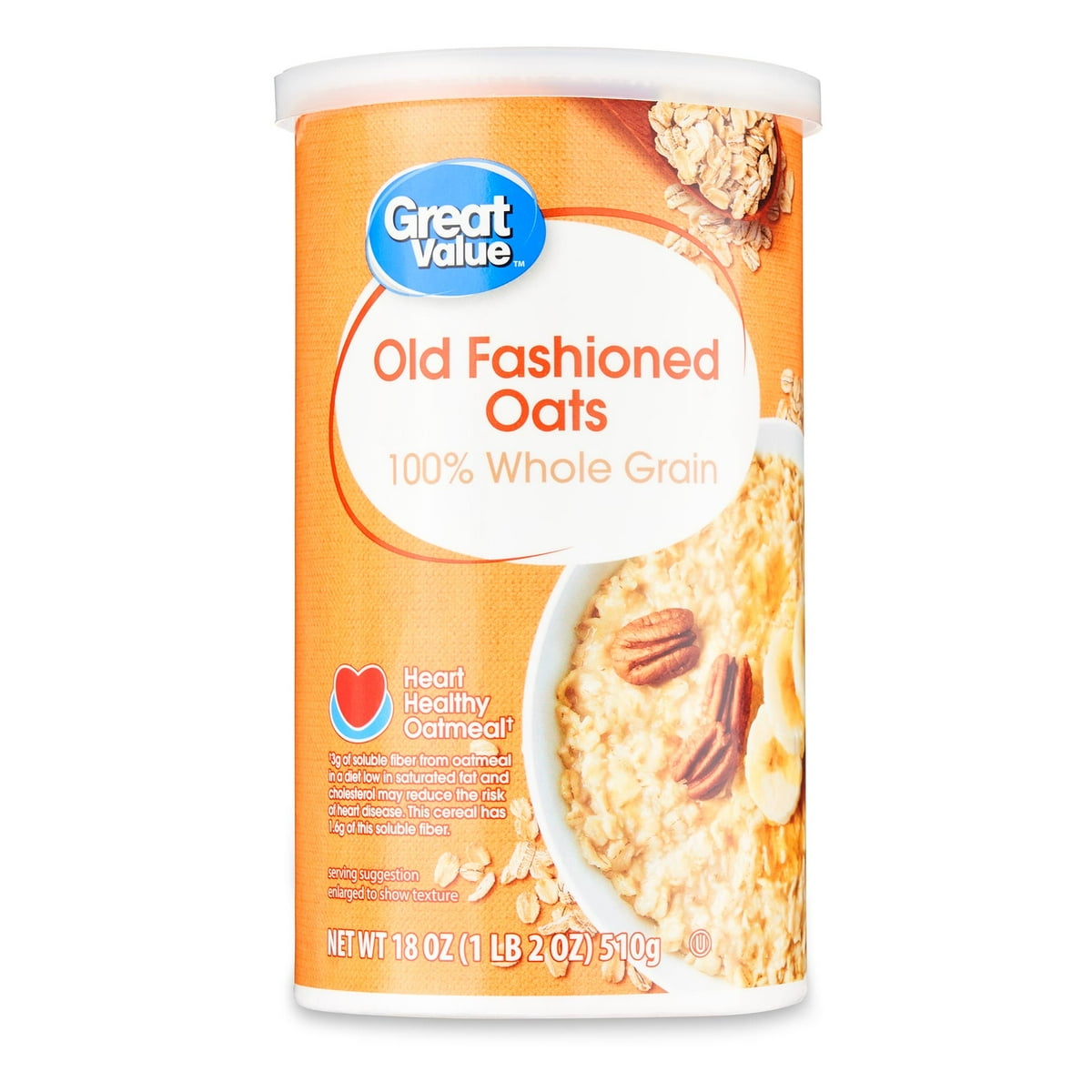 미국직구 Great Value Instant 510g 2팩 / Great Value Instant Old Fashioned Oats, 510g Tube, 2 Pack Bundle 1