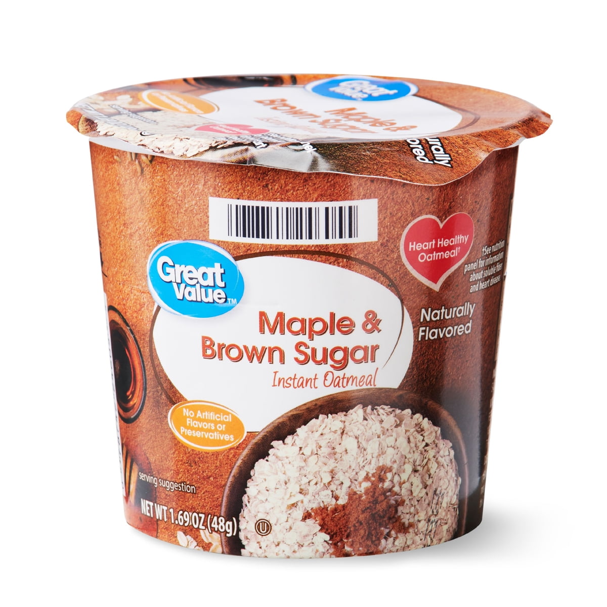 미국직구 Great Value Maple 48g 2팩 / Great Value Maple and Brown Sugar Instant Oatmeal Cup, 48g, 2 Pack B 1