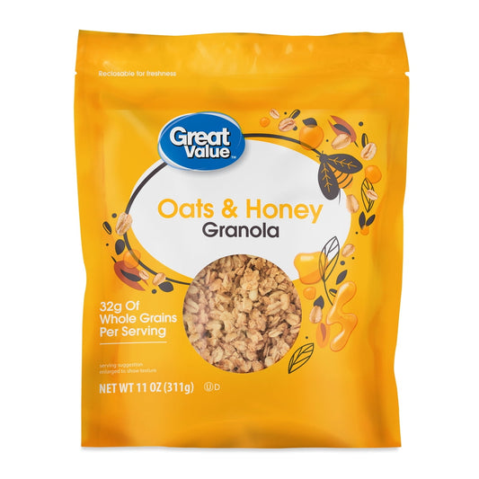 미국직구 Great Value Oats 312g 2팩 / Great Value Oats & Honey Granola, 312g, 2 Pack Bundle 1