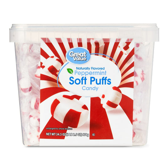 미국직구 Great Value Peppermint 캔디 978g / Great Value Peppermint Soft Puffs Candy, 978g 1